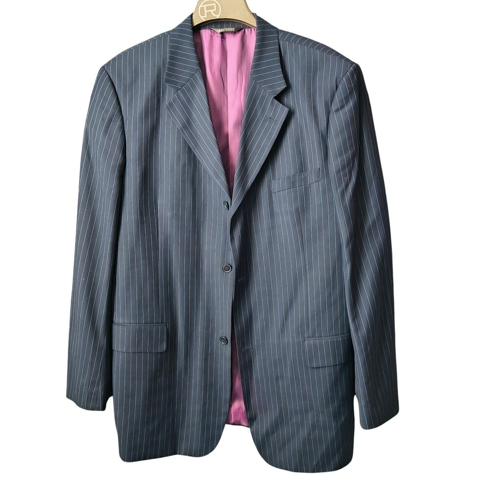 Lineage Navy Blue Pinstriped Blazer 46L